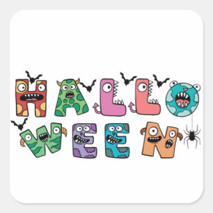 Sticker Carré Halloween drôle
