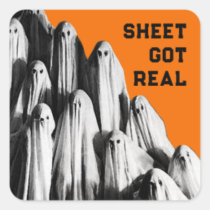 Sticker Carré Halloween drôle