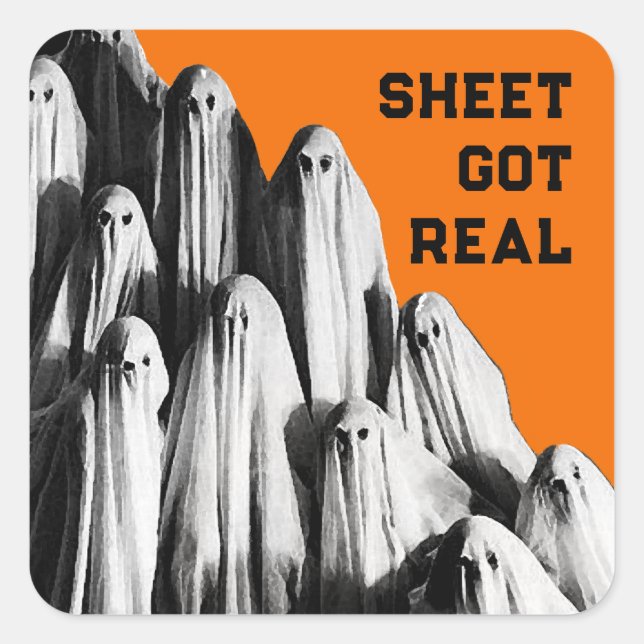 Sticker Carré Halloween drôle (Devant)