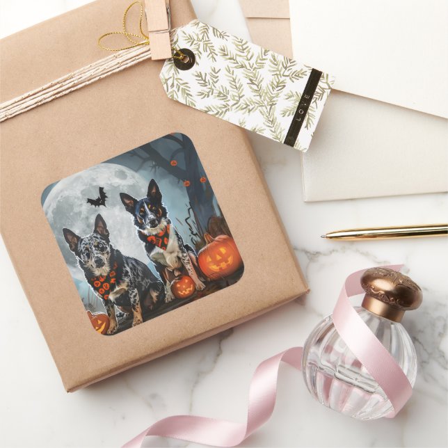 Sticker Carré Halloween Éffrayant (Cadeaux)