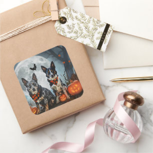 Sticker Carré Halloween Éffrayant