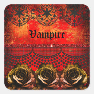 Sticker Carré Halloween éffrayant vampire