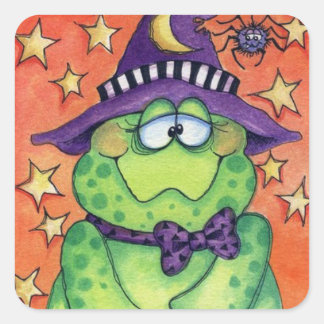 Sticker Carré Halloween en crapaud