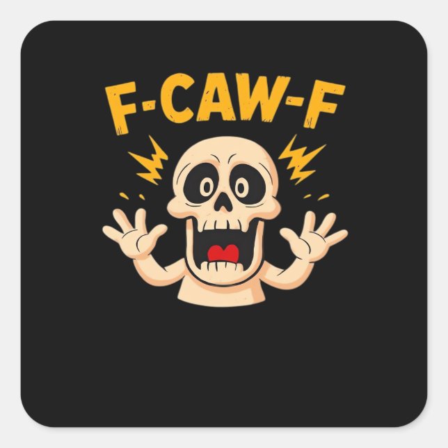 Sticker Carré Halloween F-Caw-F Skull (Devant)
