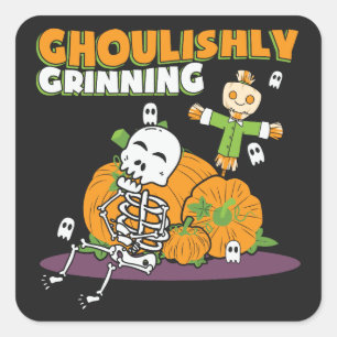 Sticker Carré Halloween Ghoulishly Grinning Ghoul