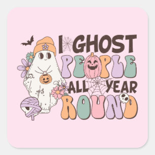 Sticker Carré Halloween I Ghost People