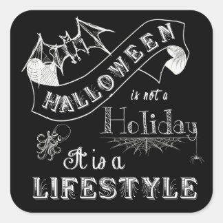 Sticker Carré Halloween Lifestyle Chalk Art