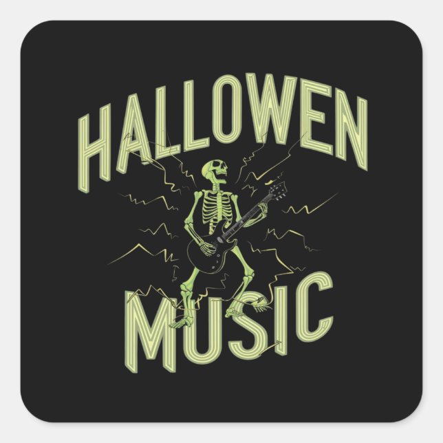 STICKER CARRÉ HALLOWEEN MUSIQUE (Devant)