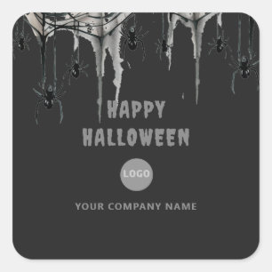 Sticker Carré Halloween Office Party Business Entreprise Logo We