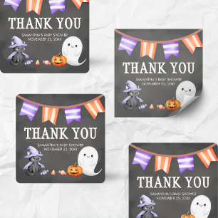 Sticker Carré Halloween Petit Boo Ghost Baby shower