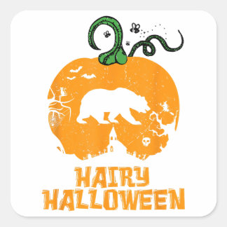 Sticker Carré Halloween poilue Funny Ours Gay