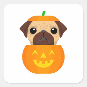 Sticker Carré Halloween Pugkin