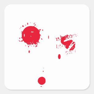Sticker Carré Halloween sang rouge sang effrayant faveurs éffray