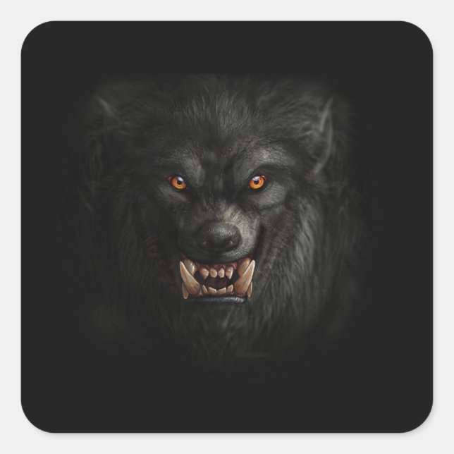 Sticker Carré Halloween Scary Werewolf (Devant)