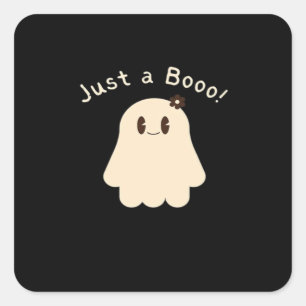 Sticker Carré Halloween Simplement Un Boo - Joli Boo - Tricot Ou