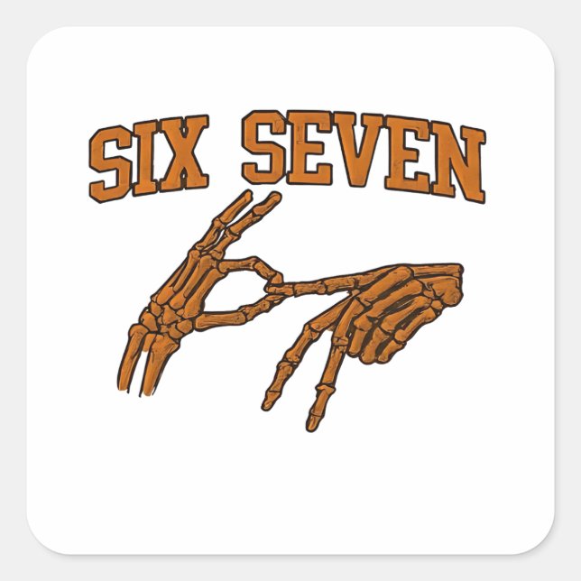 Sticker Carré Halloween Six Sept Mèmes Langue Des Signes 67 Maso (Devant)