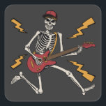 Sticker Carré Halloween Skeleton Rock Main Jouer de la guitare<br><div class="desc">Halloween Skeleton Rock Main Jouer Guitare Graphic design Cadeau Carré Sticker Classic Collection.</div>