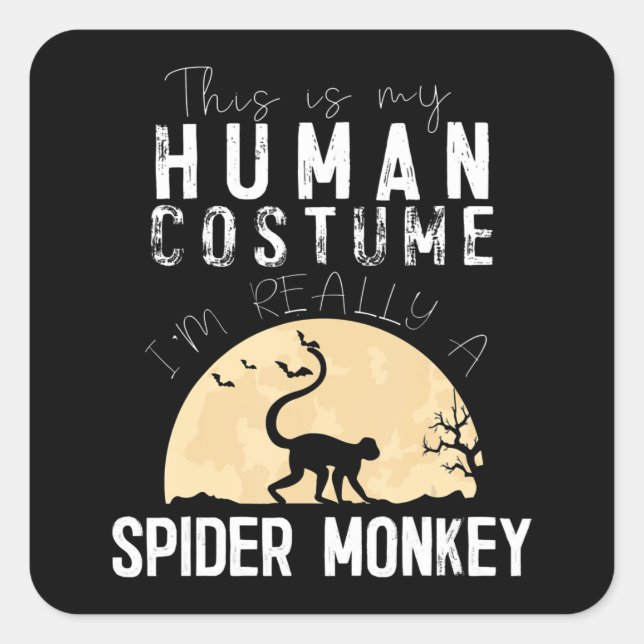 Sticker Carré Halloween Spider Monkey Horreur Déplaisante (Devant)