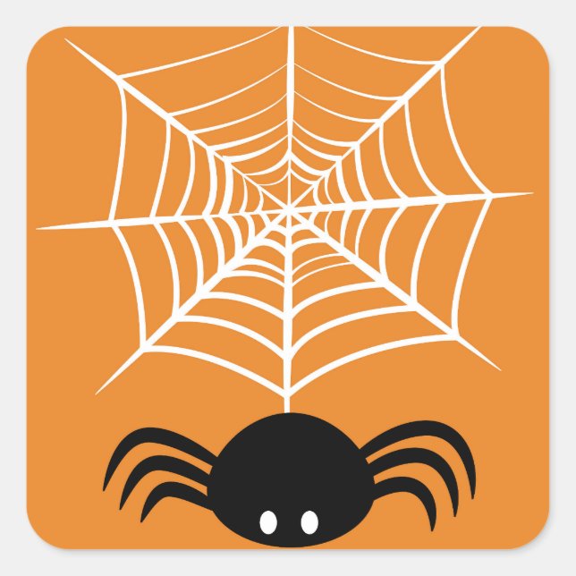 Sticker Carré Halloween Spider Web (Devant)