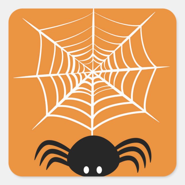 Sticker Carré Halloween Spider Web (Devant)
