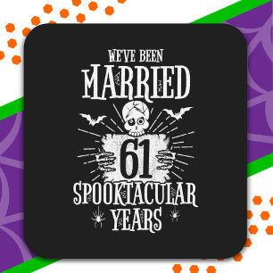 Sticker Carré Halloween Spooktacular 61e anniversaire de mariage