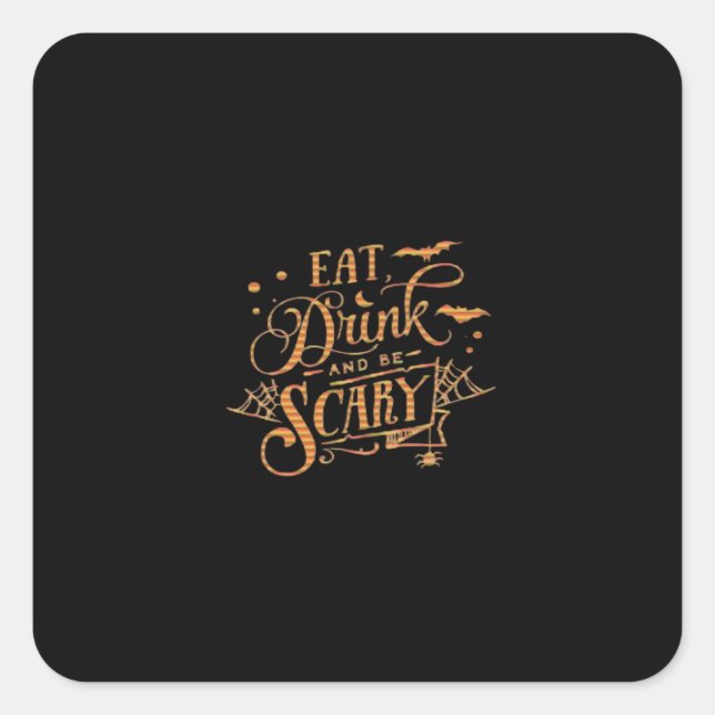 Sticker Carré Halloween Trick Or Treat  (Devant)