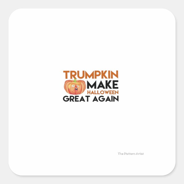 Sticker Carré Halloween Trumpkin Funny - Costume Maga Classique  (Devant)