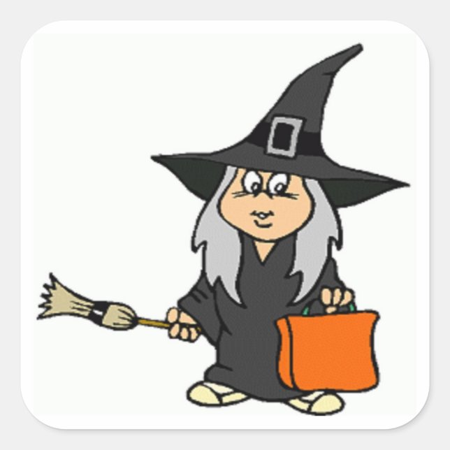 STICKER CARRÉ HALLOWEEN WITCH (Devant)