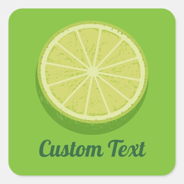 Sticker Carré Halte Lime (Devant)