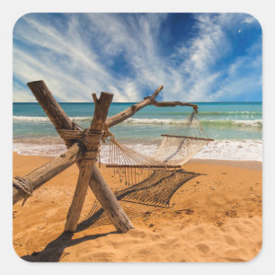Sticker Carré Hamac sur une plage tropicale   Thaïlande