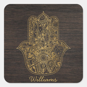 Sticker Carré HAMSA Main de Fatima symbole amulet design