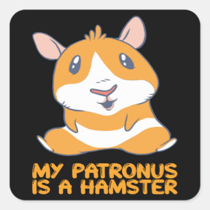 Sticker Carré Hamster - Mon Patronus Est Un Hamster