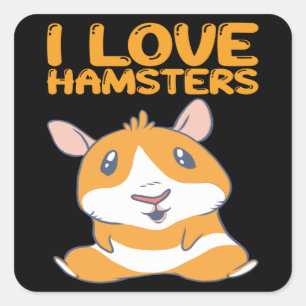 Sticker Carré Hamsters - I Love Hamsters