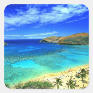 Sticker Carré Hanauma Bay Beach Aloha !