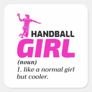 Sticker Carré Handball Girl Handballer Drôle Dire