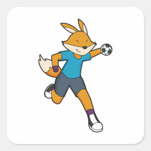 Sticker Carré Handball joueur Fox