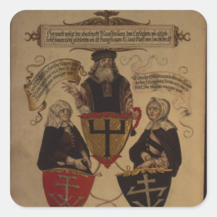 Sticker Carré Hans Fugger deux épouses Clara Widolf et Elisabet
