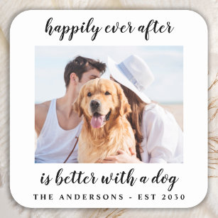 Sticker Carré Happily Ever After Photo Wedding