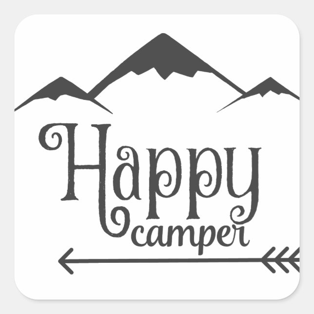 Sticker Carré Happy Camper (Devant)