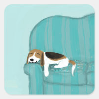Happy Canapé Chien - Beau Beagle dormir | Art pour