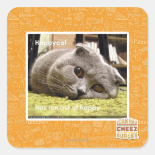Sticker Carré Happy cat, de happy