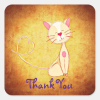 Happy Crème coloré Chat avec un Merci de coeur