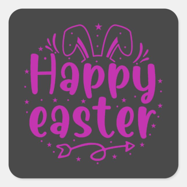 Sticker Carré Happy Eggster - Chasse (Devant)