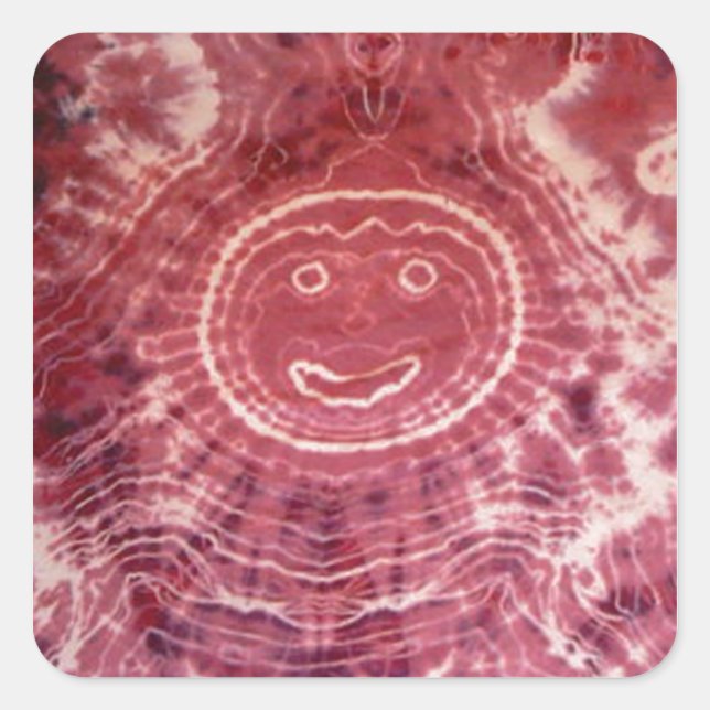 Sticker Carré Happy Face Tie Dye PhatDyes (Devant)