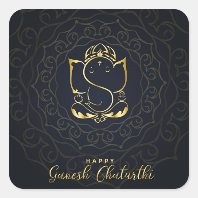 Sticker Carré Happy Ganesh Chaturthi (Devant)
