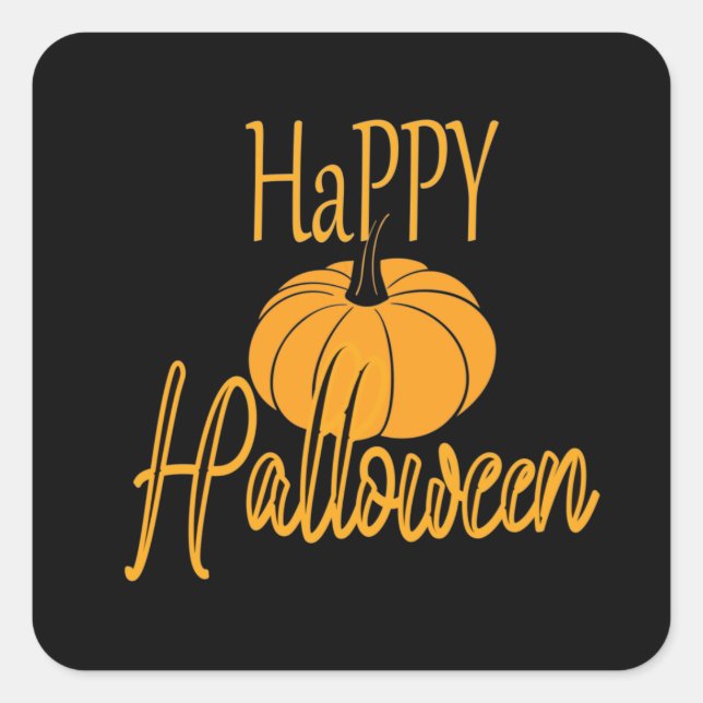 Sticker Carré Happy Halloween (Devant)