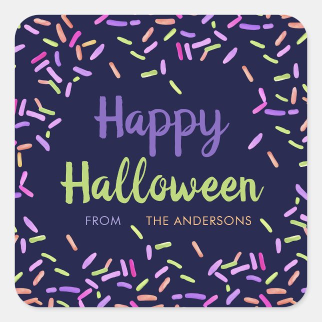 Sticker Carré Happy Halloween Sprinkles Custom (Devant)