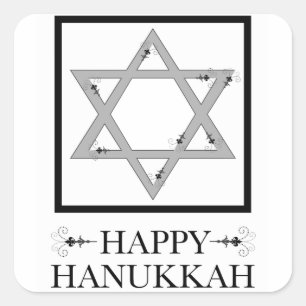 Sticker Carré happy hanoukka (star de david elegance)