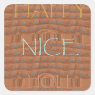 Sticker Carré Happy Holidays Zebra Art Print