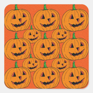 Sticker Carré Happy Jack o Lantern